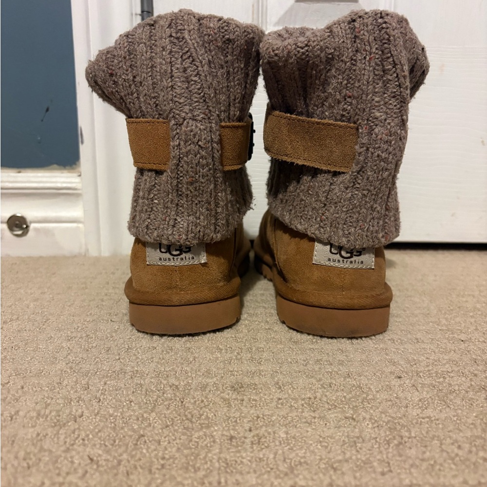 UGG Kids' Brown and Tan Knit Boots